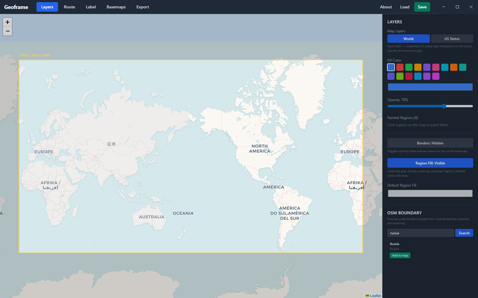 Geoframe app screenshot