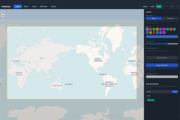 Geoframe app preview